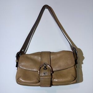 Coach 3653 Vintage Soho Flap Y2K Tan Leather Shoulder/Tote Bag